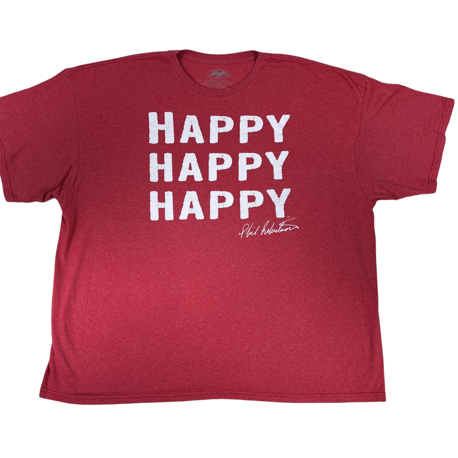 Duck Dynasty Duck Commander Happy Happy Happy Tee Shirt In Heathered Red Xxxl